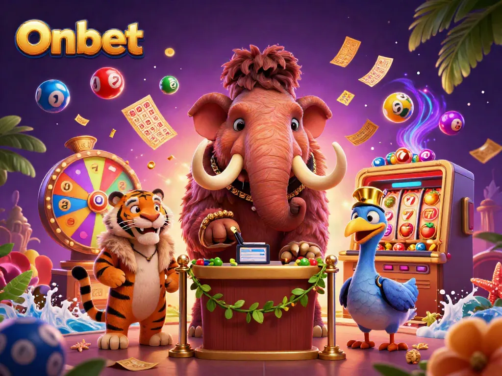 Experience Onbet's thrilling casino scene with immersive 3D characters and engaging gambling elements.