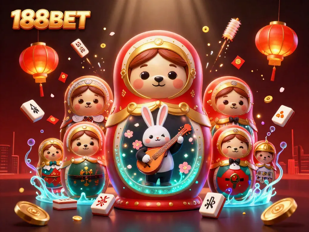 Engage with exciting games at 188BET through this vibrant illustration featuring dynamic casino elements.