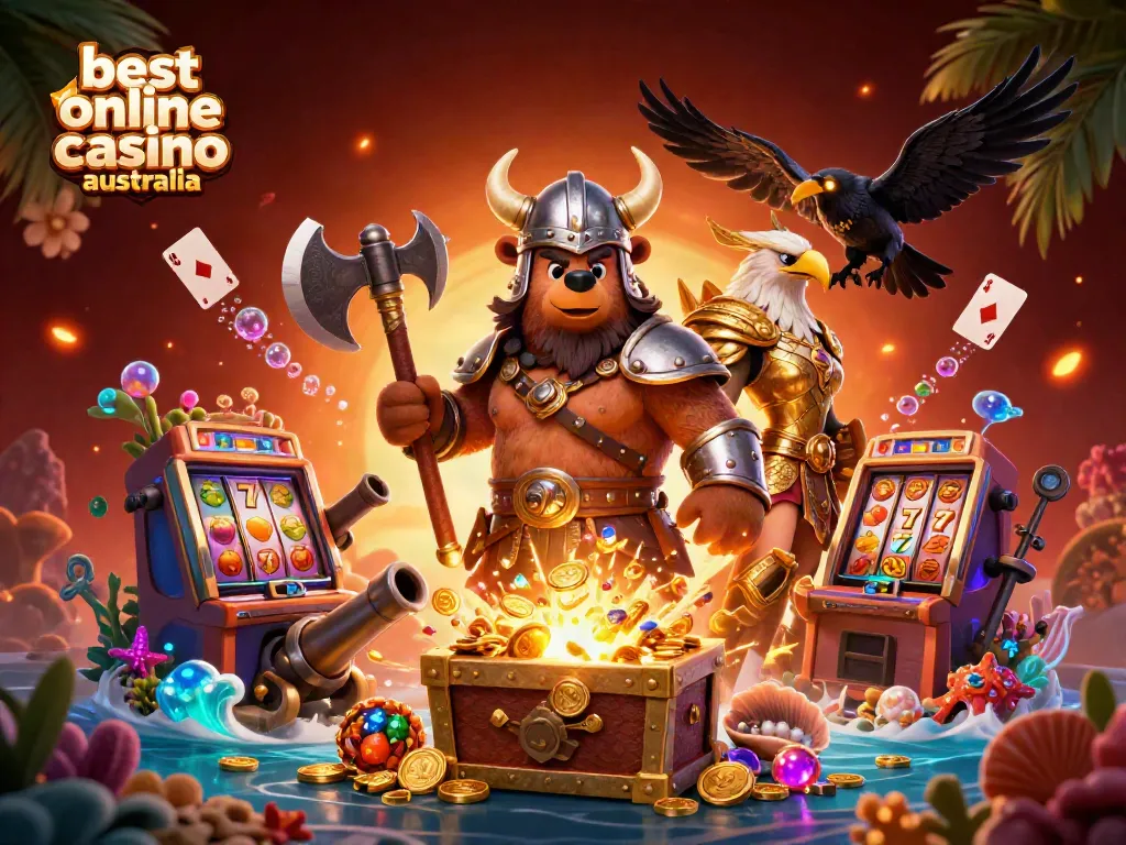 Join the best online casino Australia featuring vibrant 3D characters and dynamic gaming elements.