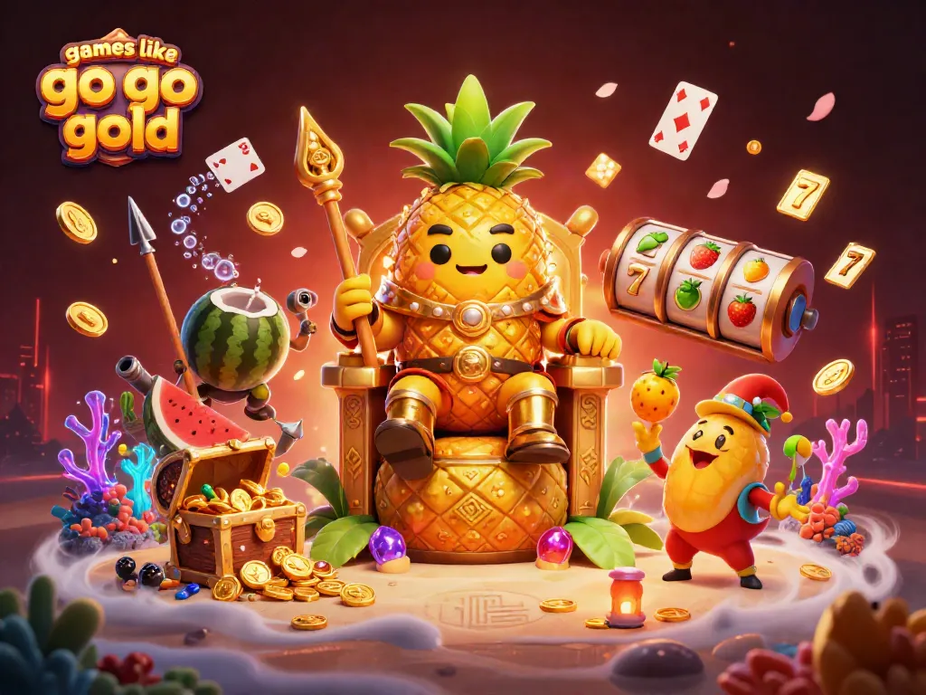 Spin and win with games like Go Go Gold, featuring vibrant casino characters and elements.