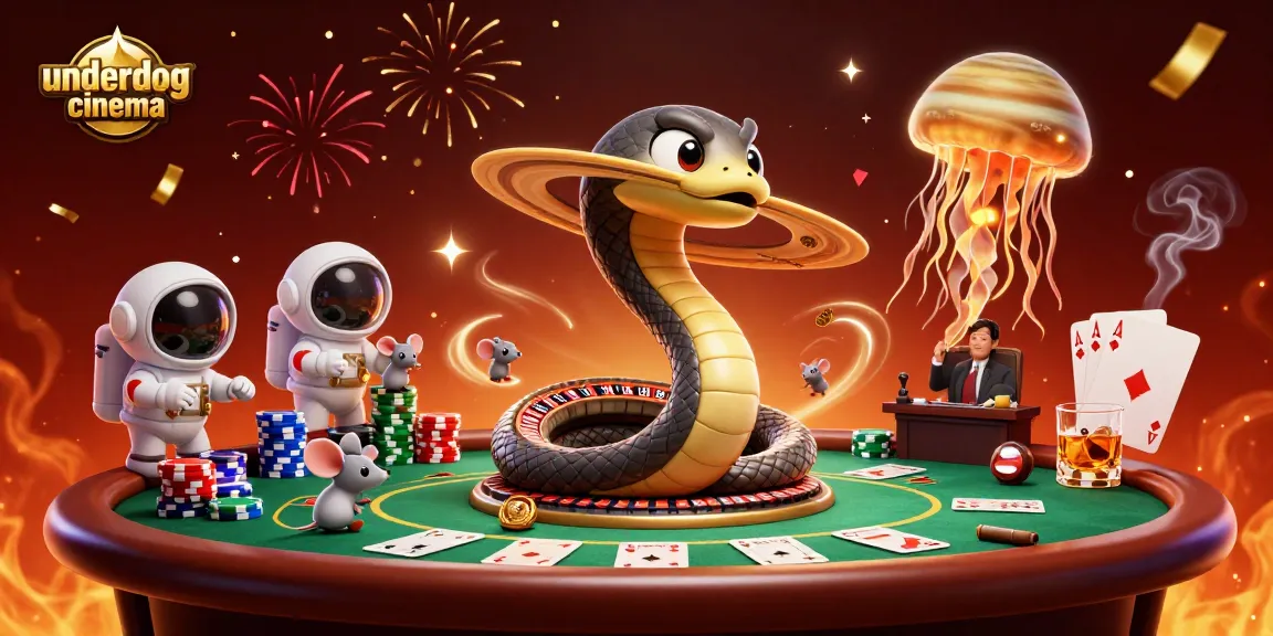 Experience the excitement of underdogcinema with vibrant 3D characters and casino elements in a dynamic scene.