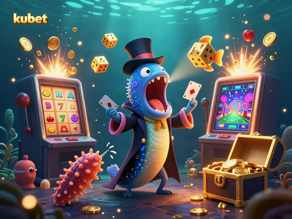 Engage in thrilling kubet adventures with a 3D underwater casino scene, featuring unique sea creatures.