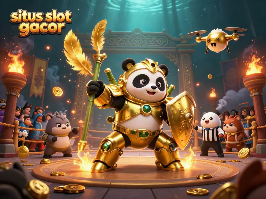 Experience the excitement of situs slot gacor in a vibrant 3D illustration with animated characters.