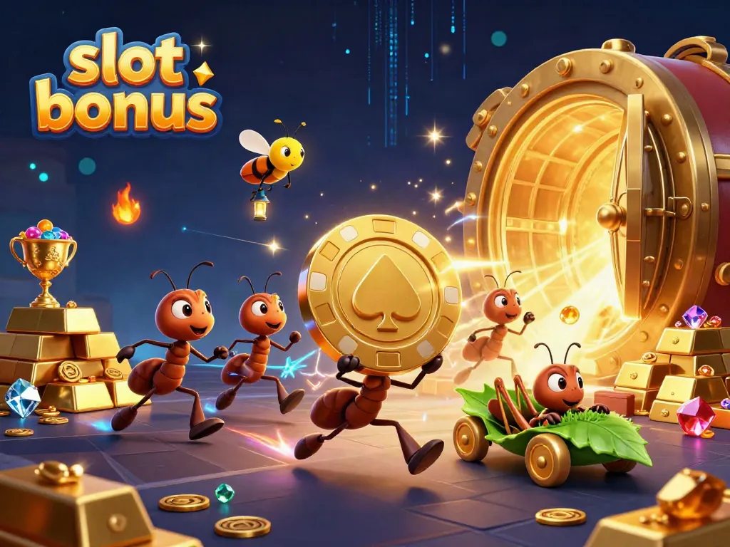 Experience the thrill of gaming with our illustrated "slot bonus" heist adventure featuring playful characters and dynamic casino elements.