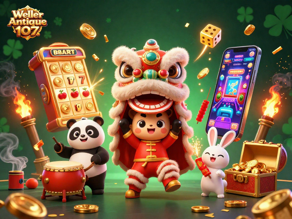 Spin to win Weller Antique 107 in a vibrant celebration of luck with a dynamic casino scene.