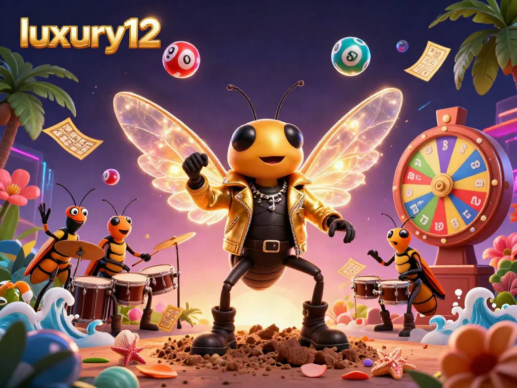 Experience excitement with luxury12 as a cicada rock star and friends celebrate gambling wins in colorful style!