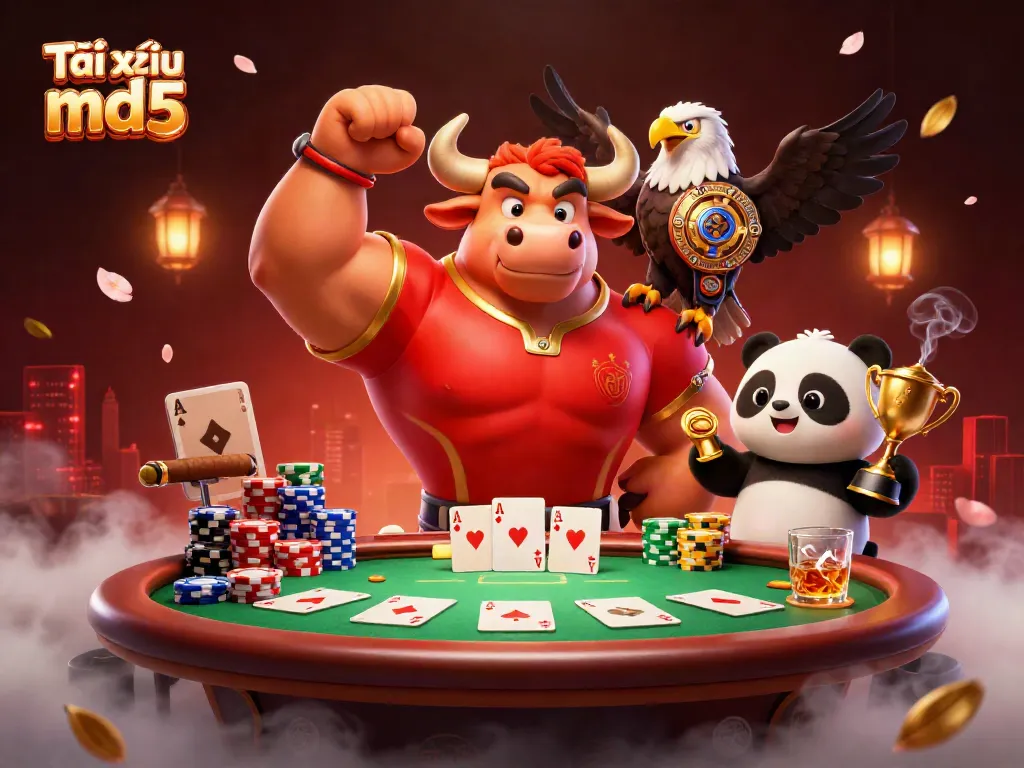 Engage with Tài xỉu md5 action as champions celebrate a winning poker night in a vibrant casino atmosphere.