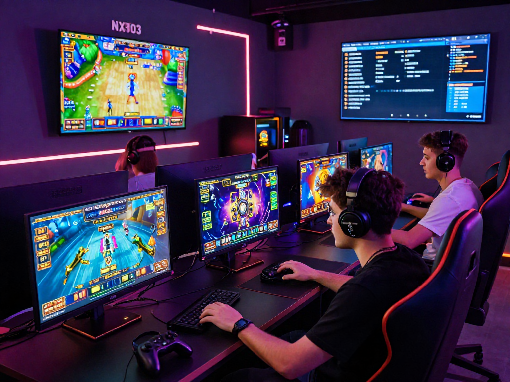 Experience nx303 daftar with vibrant online gaming setup showcasing colorful slot visuals and player engagement.