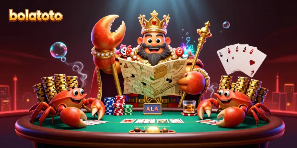 Engage in exciting gaming with bolatoto's vibrant 3D casino illustration showcasing spectacular elements.