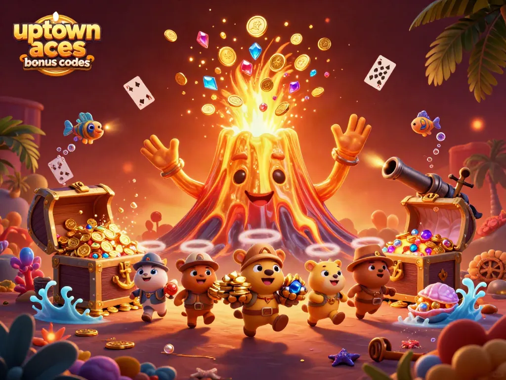Experience the thrill of uptown aces bonus codes with vibrant treasure explosions and playful characters!
