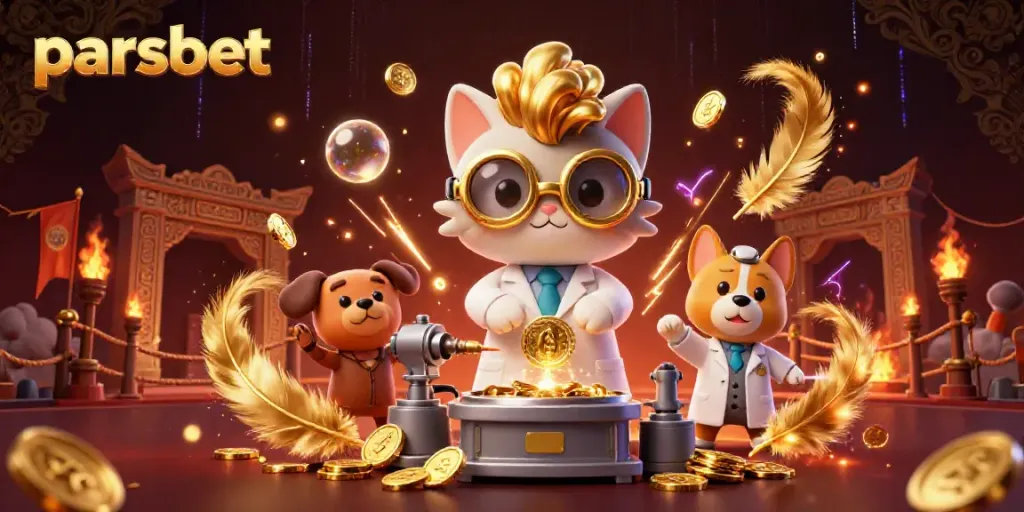parsbet ile heyecan verici bir dizi yaratıcı element içeren dinamik bir casino sahnesi.