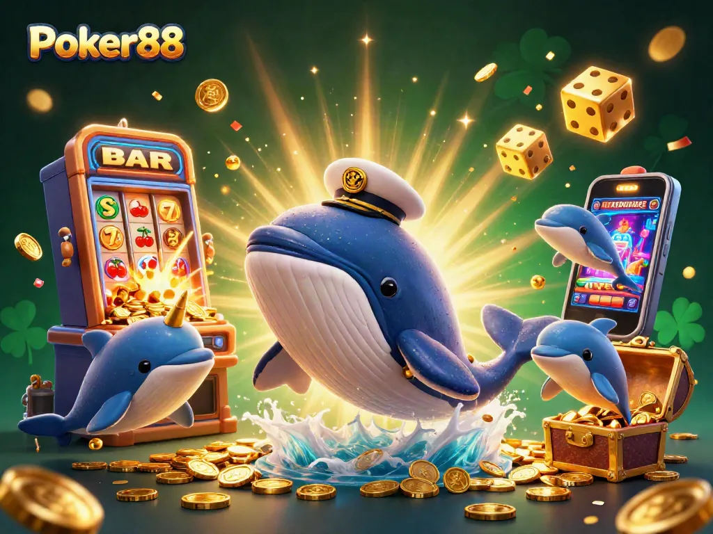 Experience poker excitement at Poker88 with whales, dolphins, and slot machine jackpots.