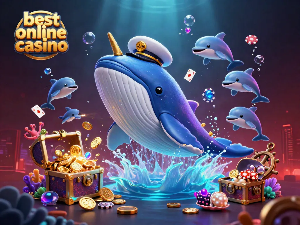 Experience the thrill of the best online casino with a vibrant underwater scene showcasing whimsical sea creatures and casino elements.